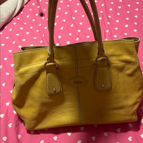 Tod's Mustard Leather Tote - Picture 1 of 4